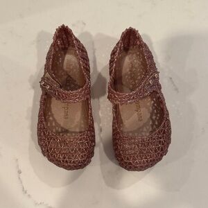 Mini Melissa Kids' Sparkly Pink Dress Shoes